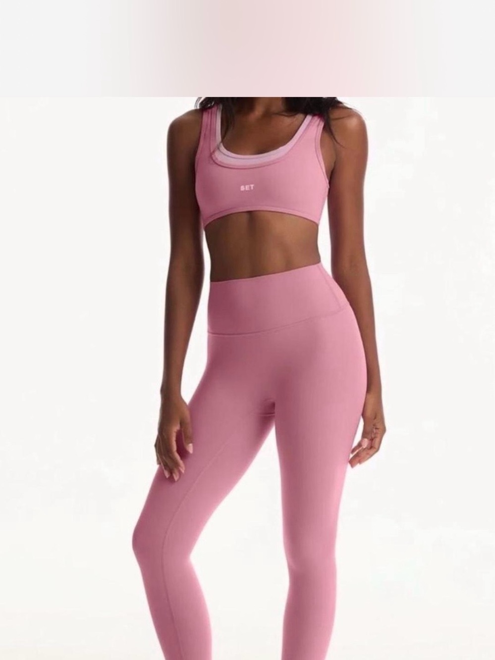 RARE Set Active Breast Cancer Awareness; Pink Seamless Activewear Sports Bra